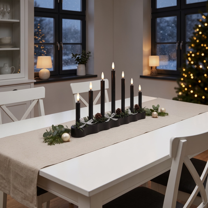 BRILAGI - Castiçal de Natal LED 7xLED/2xAA preto