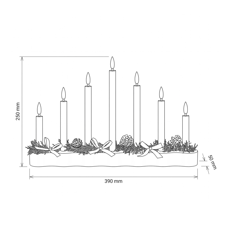 BRILAGI - Castiçal de Natal LED 7xLED/2xAA preto