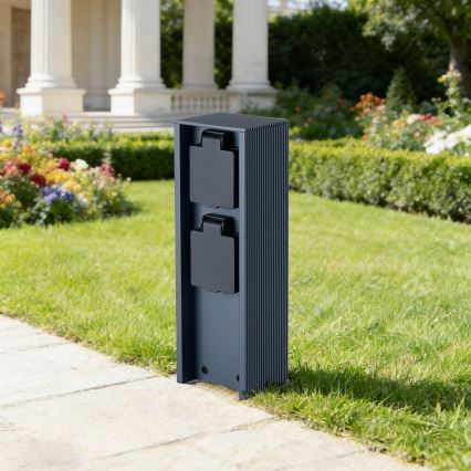 Brilagi - Coluna de tomadas exterior PILLAR 2Z SCHUKO 230V IP44 antracite