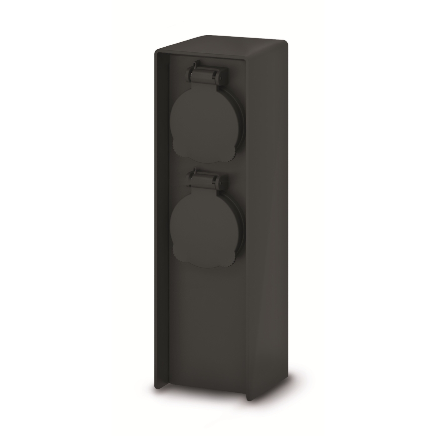 Brilagi - Coluna de tomadas para exterior 2x 230V IP44 SCHUKO preta