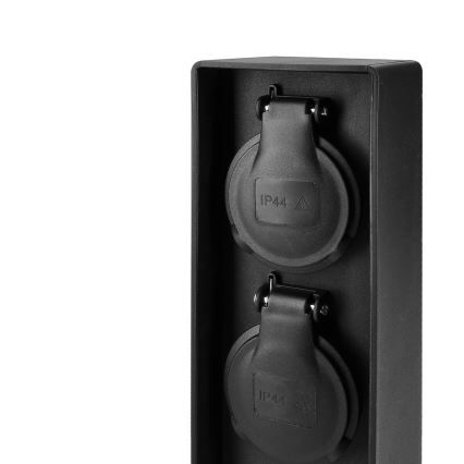 Brilagi - Coluna de tomadas para exterior 2x 230V IP44 SCHUKO preta