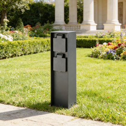 BRILAGI - Coluna de tomadas para exterior PILLAR 2Z SCHUKO 230 V IP44 preta
