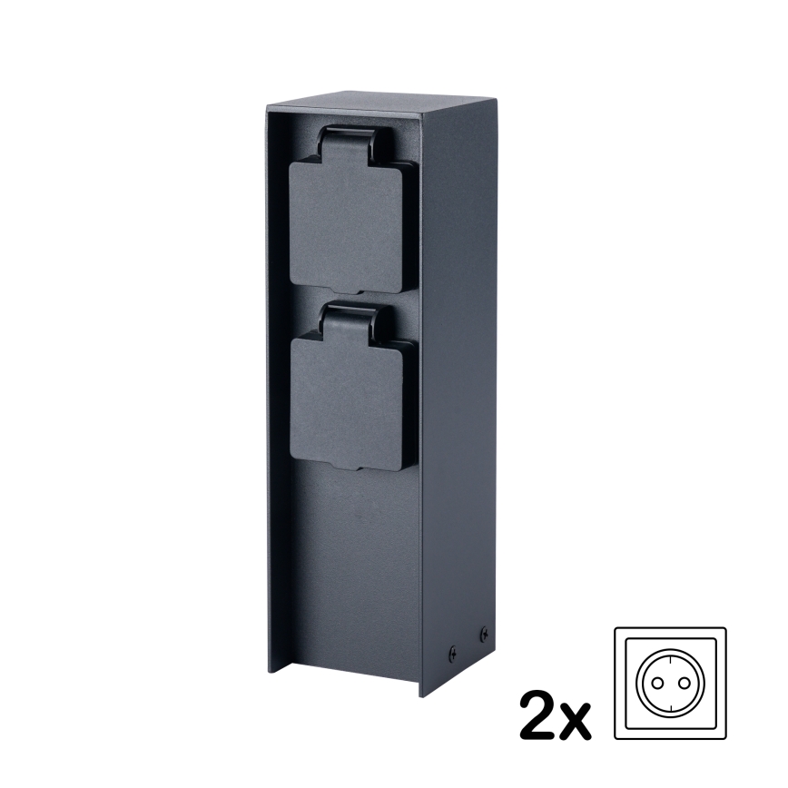 BRILAGI - Coluna de tomadas para exterior PILLAR 2Z SCHUKO 230 V IP44 preta