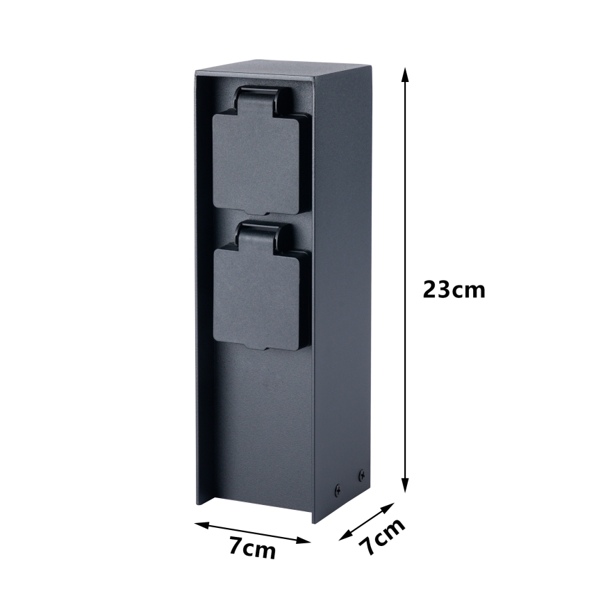 BRILAGI - Coluna de tomadas para exterior PILLAR 2Z SCHUKO 230 V IP44 preta