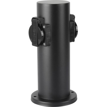 Brilagi - Coluna exterior com tomada PILLAR 2Z 230V IP44 preto
