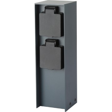 Brilagi - Coluna exterior com tomada PILLAR 2Z SCHUKO 230V IP44 antracite