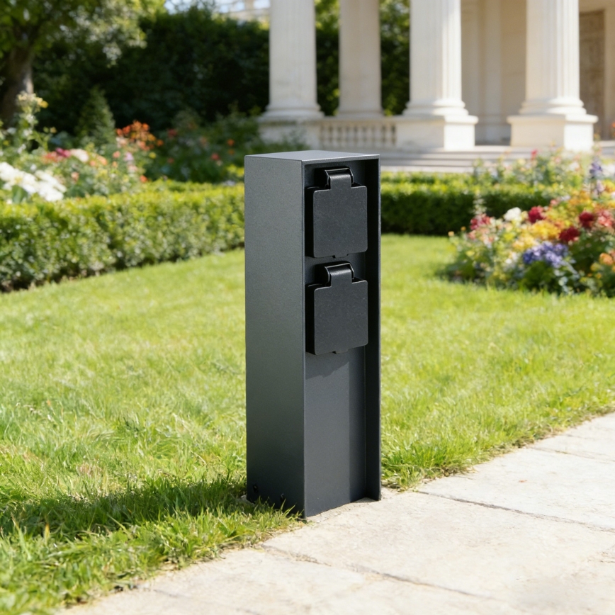 BRILAGI - Coluna exterior com tomada PILLAR 2Z SCHUKO 230V IP44 antracite