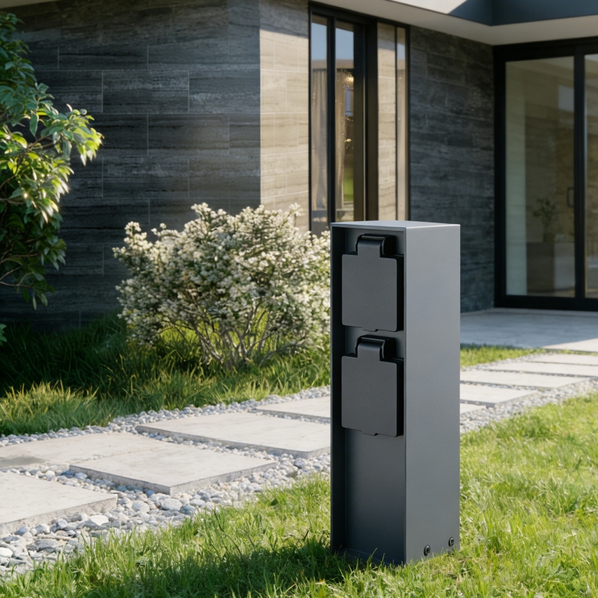 BRILAGI - Coluna exterior com tomada PILLAR 2Z SCHUKO 230V IP44 antracite