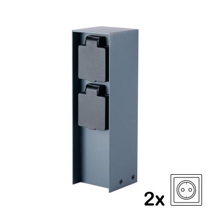 BRILAGI - Coluna exterior com tomada PILLAR 2Z SCHUKO 230V IP44 antracite