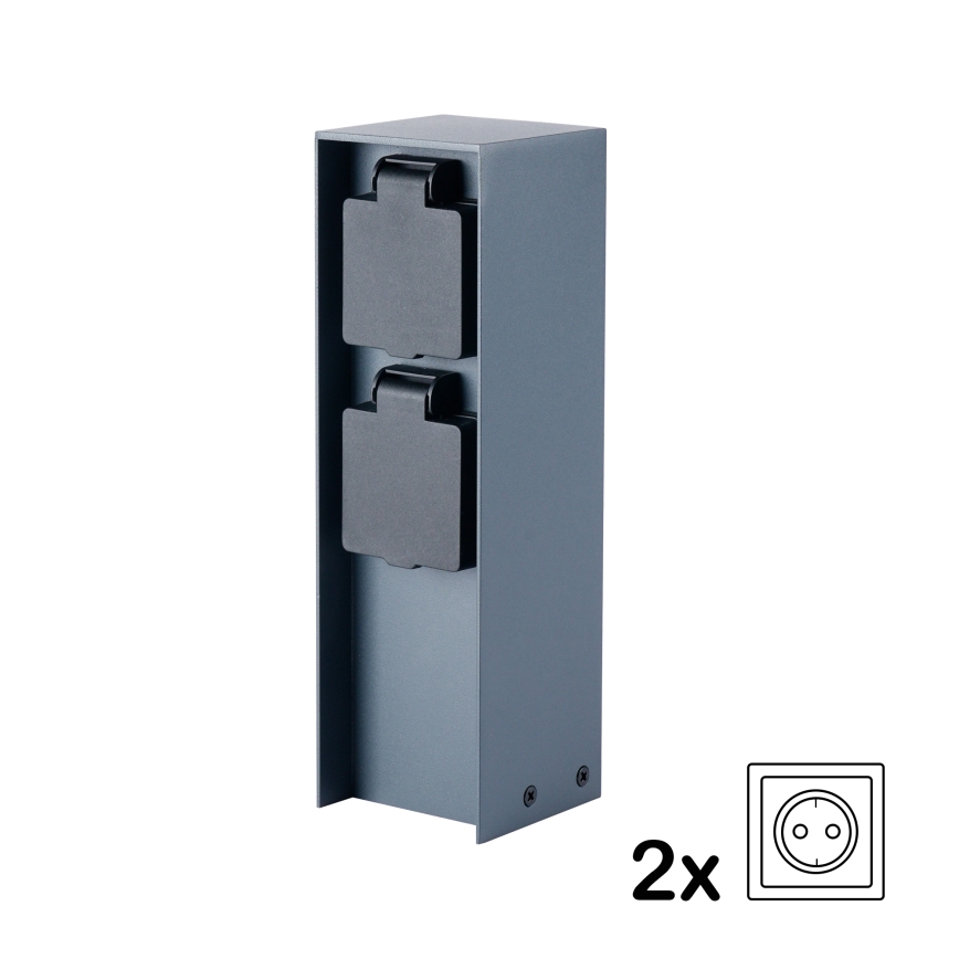 BRILAGI - Coluna exterior com tomada PILLAR 2Z SCHUKO 230V IP44 antracite