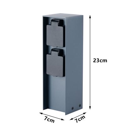 BRILAGI - Coluna exterior com tomada PILLAR 2Z SCHUKO 230V IP44 antracite