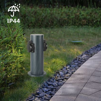 Brilagi - Coluna exterior com tomada PILLAR 2Z SCHUKO 230V IP44 antracite