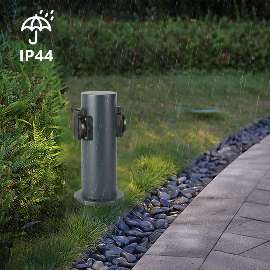 Brilagi - Coluna exterior com tomada PILLAR 2Z SCHUKO 230V IP44 antracite