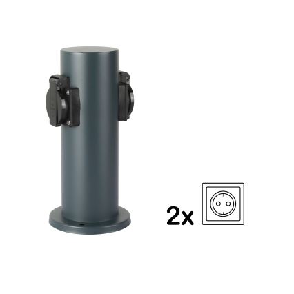 Brilagi - Coluna exterior com tomada PILLAR 2Z SCHUKO 230V IP44 antracite