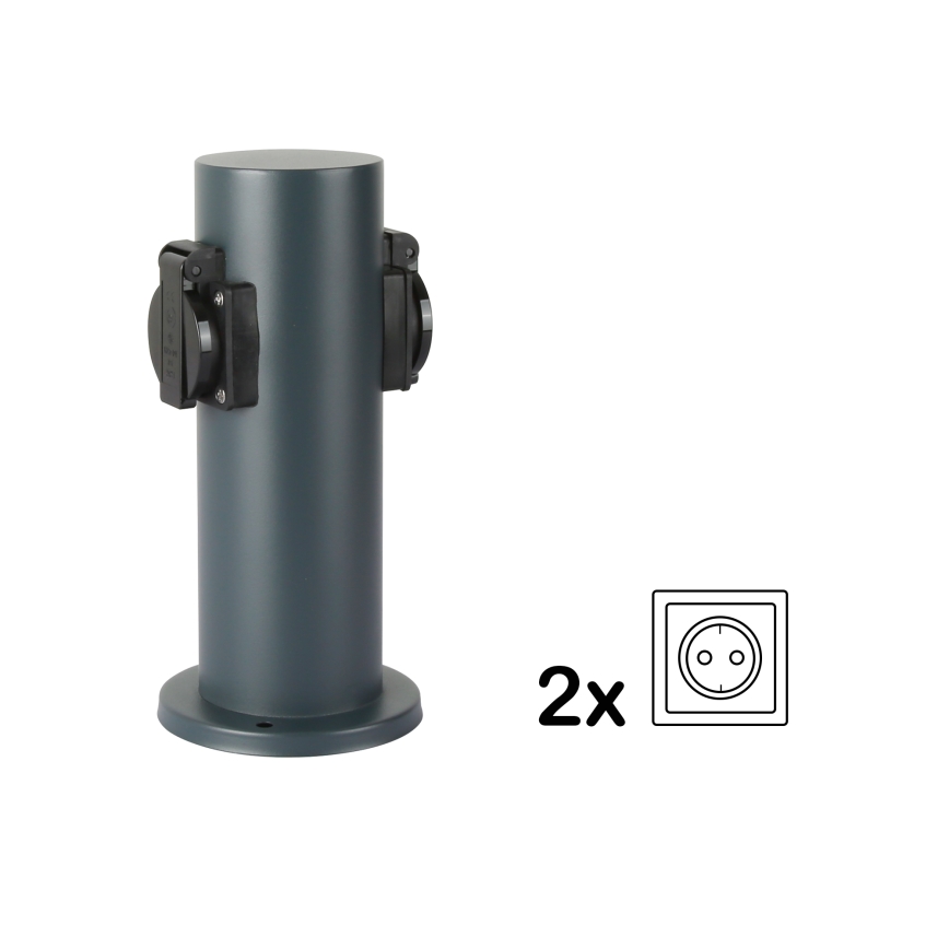 Brilagi - Coluna exterior com tomada PILLAR 2Z SCHUKO 230V IP44 antracite
