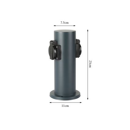 Brilagi - Coluna exterior com tomada PILLAR 2Z SCHUKO 230V IP44 antracite