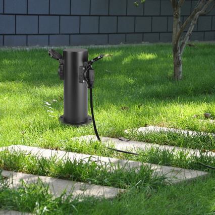Brilagi - Coluna exterior com tomada PILLAR 2Z SCHUKO 230V IP44 preto