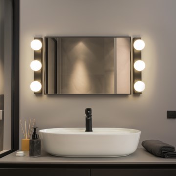 BRILAGI - Conjunto 2x LED candeeiro de parede para casa de banho HOLLYWOOD 3xLED/3W/230V 39 cm IP44 preto