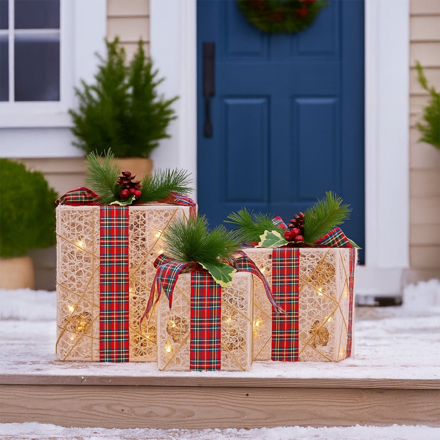 Brilagi - Conjunto 3x LED Decorações de Natal para exterior LED/230V IP44 Presentes