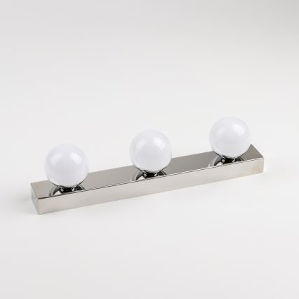 BRILAGI - Conjunto de 2 apliques de parede LED para casa de banho HOLLYWOOD 3xLED/3W/230V 39 cm IP44 cromado brilhante