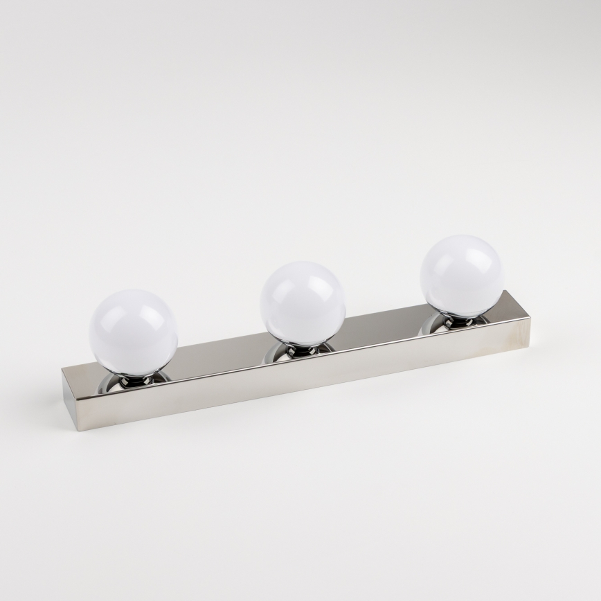 BRILAGI - Conjunto de 2 apliques de parede LED para casa de banho HOLLYWOOD 3xLED/3W/230V 39 cm IP44 cromado brilhante