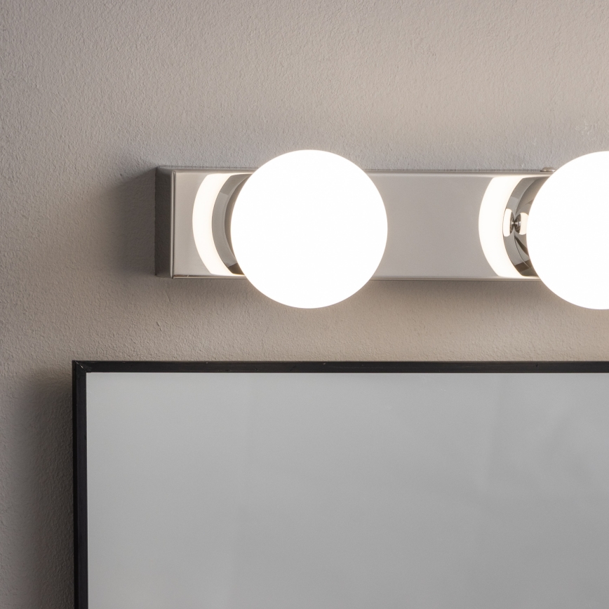 BRILAGI - Conjunto de 2 apliques de parede LED para casa de banho HOLLYWOOD 3xLED/3W/230V 39 cm IP44 cromado brilhante