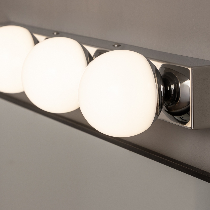 BRILAGI - Conjunto de 2 apliques de parede LED para casa de banho HOLLYWOOD 3xLED/3W/230V 39 cm IP44 cromado brilhante