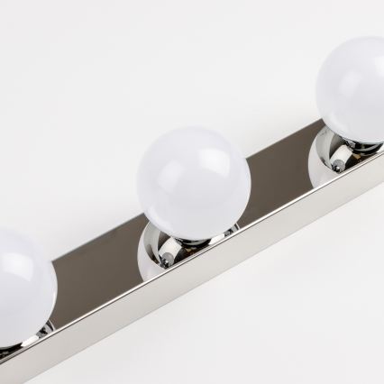 BRILAGI - Conjunto de 2 apliques de parede LED para casa de banho HOLLYWOOD 3xLED/3W/230V 39 cm IP44 cromado brilhante