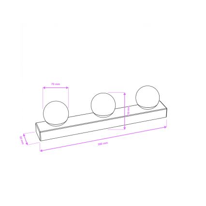 BRILAGI - Conjunto de 2 apliques de parede LED para casa de banho HOLLYWOOD 3xLED/3W/230V 39 cm IP44 cromado brilhante