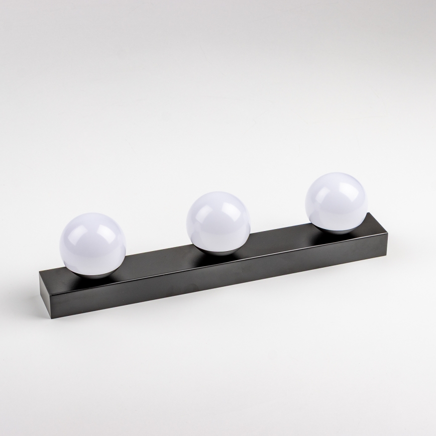 BRILAGI - Conjunto 2x LED candeeiro de parede para casa de banho HOLLYWOOD 3xLED/3W/230V 39 cm IP44 preto