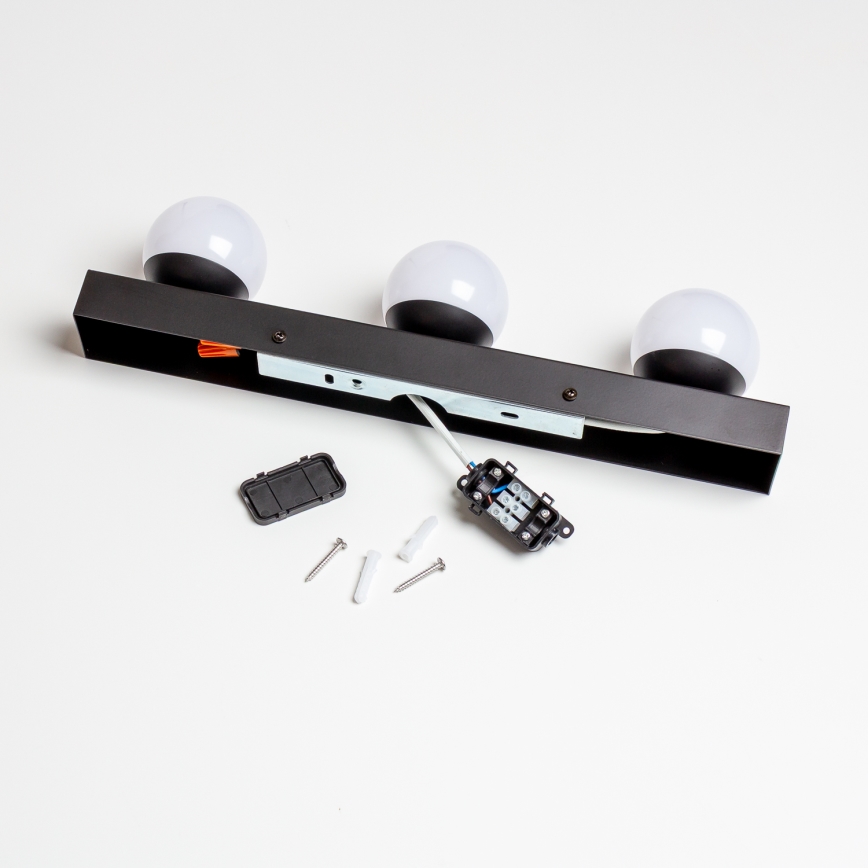 BRILAGI - Conjunto 2x LED candeeiro de parede para casa de banho HOLLYWOOD 3xLED/3W/230V 39 cm IP44 preto