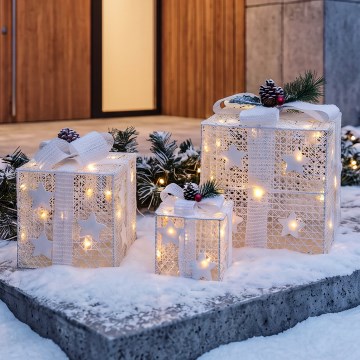 BRILAGI - Conjunto de 3 LEDs de decoração de Natal para exterior LED/230V IP44 presentes