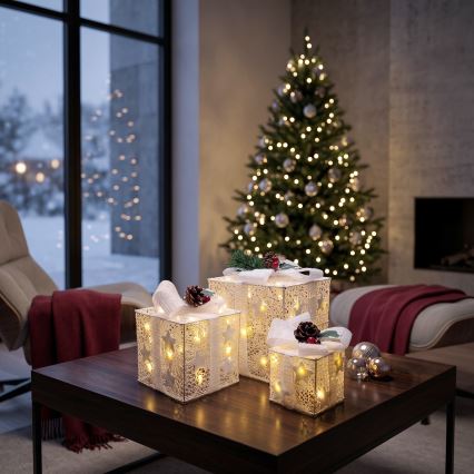 BRILAGI - Conjunto de 3 LEDs de decoração de Natal para exterior LED/230V IP44 presentes