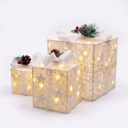 BRILAGI - Conjunto de 3 LEDs de decoração de Natal para exterior LED/230V IP44 presentes
