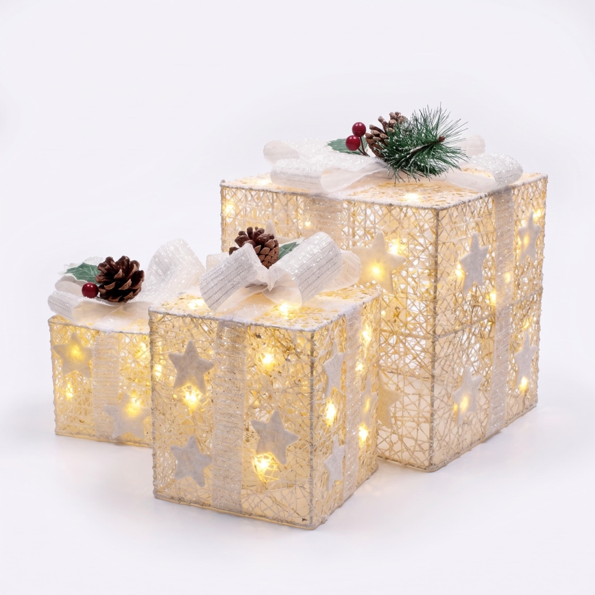 BRILAGI - Conjunto de 3 LEDs de decoração de Natal para exterior LED/230V IP44 presentes
