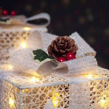 BRILAGI - Conjunto de 3 LEDs de decoração de Natal para exterior LED/230V IP44 presentes