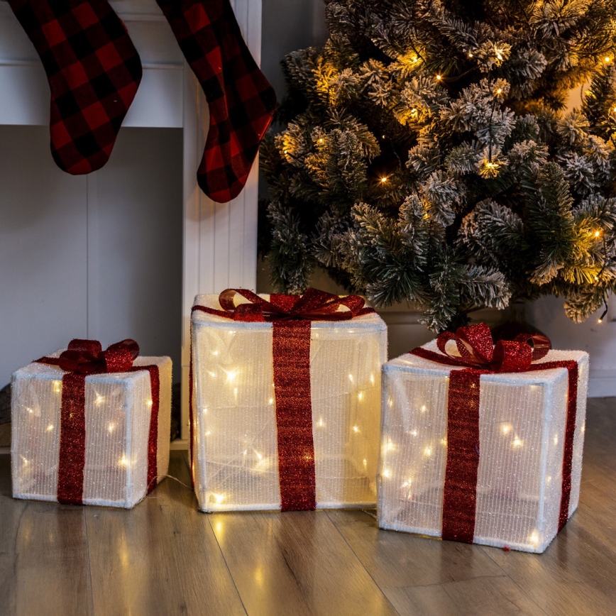 Brilagi - Conjunto de 3 LEDs Decoração de Natal para exterior LED/2,6W/3xAA IP44 presentes