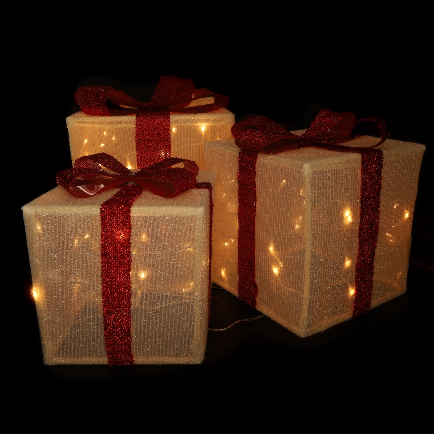 Brilagi - Conjunto de 3 LEDs Decoração de Natal para exterior LED/2,6W/3xAA IP44 presentes
