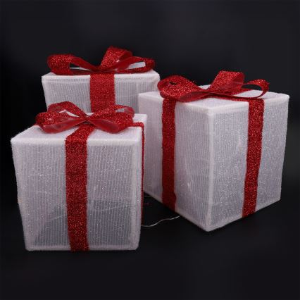 Brilagi - Conjunto de 3 LEDs Decoração de Natal para exterior LED/2,6W/3xAA IP44 presentes