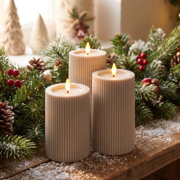 BRILAGI - Conjunto de 3 velas LED LED/3xAAA, cor creme