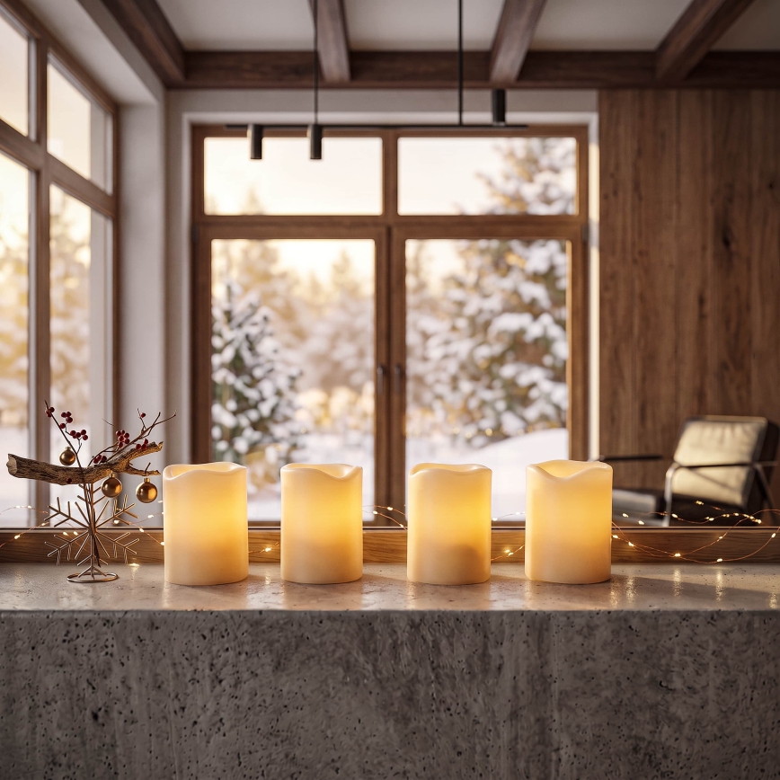 BRILAGI - Conjunto de 4 Velas LED LED/1xCR2032 cor creme
