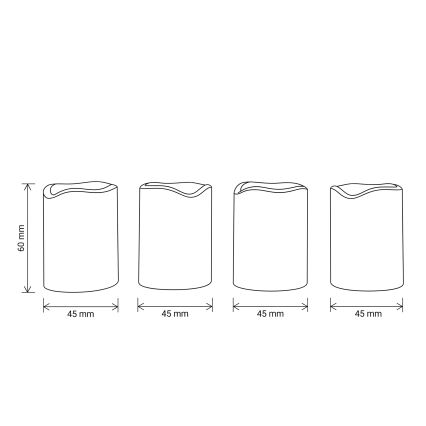 BRILAGI - Conjunto de 4 velas LED LED/1xCR2032 creme + temporizador