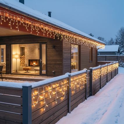 BRILAGI - LED cordão de Natal para exterior 1080xLED/8 funções 33m IP44 branco quente carámbanos