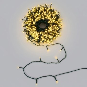 BRILAGI - Cordão de luzes de Natal solar com 300 LEDs, 8 funções, 32 m, 1200 mAh, IP65, branco quente