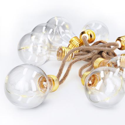 BRILAGI - Cordão de luzes LED decorativo 10xLED/3xAA 1,8m branco quente