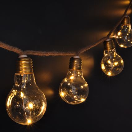 BRILAGI - Cordão de luzes LED decorativo 10xLED/3xAA 1,8m branco quente
