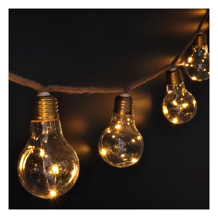 BRILAGI - Cordão de luzes LED decorativo 10xLED/3xAA 1,8m branco quente