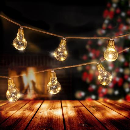 BRILAGI - Cordão de luzes LED decorativo 10xLED/3xAA 1,8m branco quente
