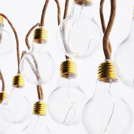 BRILAGI - Cordão de luzes LED decorativo 10xLED/3xAA 1,8m branco quente