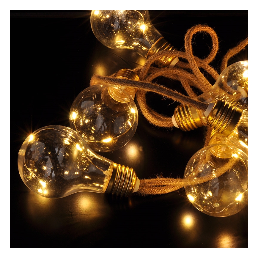 BRILAGI - Cordão de luzes LED decorativo 10xLED/3xAA 1,8m branco quente